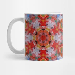 Digital Mandala Blue Red and Yellow Mug